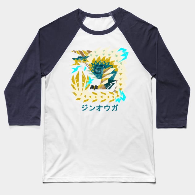 Monster Hunter World Iceborne Zinogre Kanji Baseball T-Shirt by StebopDesigns